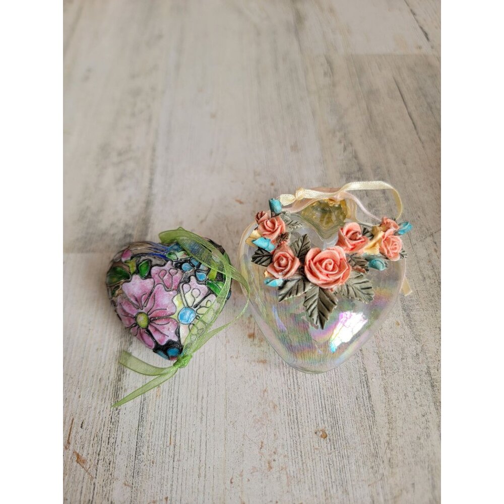 Heart floral vintage flower rose ornament Xmas‎ set unique